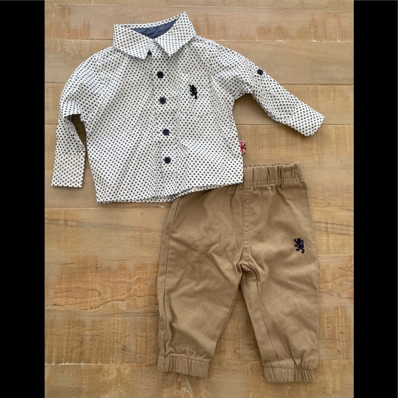 3 piece set English Laundry Baby boys collared khaki pants toddler clothes - Picture 4 of 11